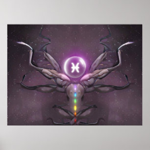 Pisces Horoscope Symbols Posters