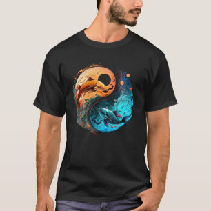 Pisces Horoscope Yin Yang Symbol Zodiac Sign T-Shirt