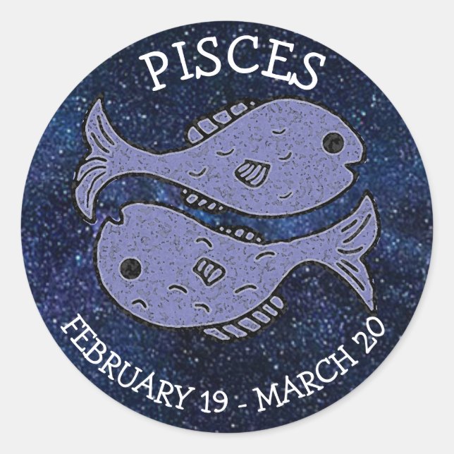 Pisces Horoscope Zodiac Astrological Sign Classic Round Sticker (Front)