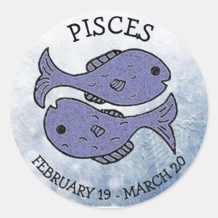 Pisces Horoscope Zodiac Astrological Sign Classic Round Sticker