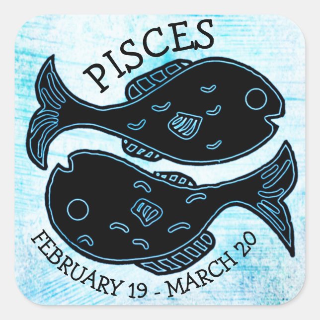 Pisces Horoscope Zodiac Astrological Sign Square Sticker (Front)