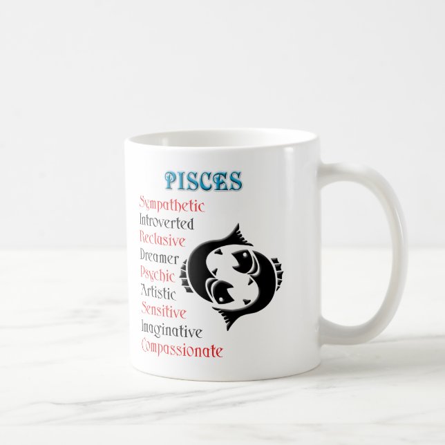 Pisces Horoscope Zodiac Sign Coffee Mug (Right)