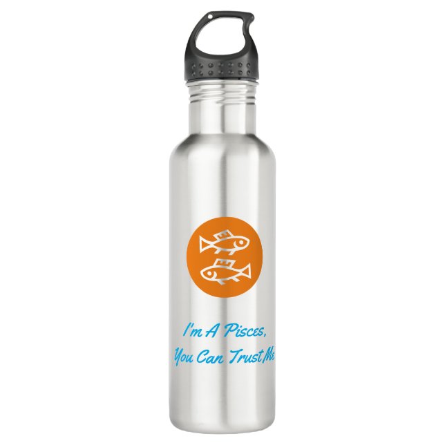 Pisces Horoscope Zodiac Sign Modern Minimalist 710 Ml Water Bottle (Front)