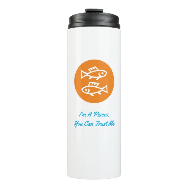 Pisces Horoscope Zodiac Sign Modern Minimalist Thermal Tumbler (Front)