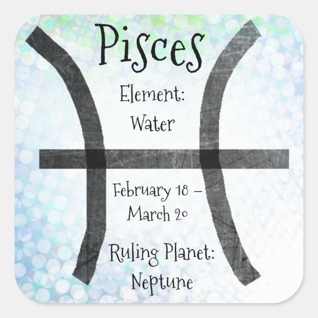 Pisces Horoscope Zodiac Sign Stickers (Front)
