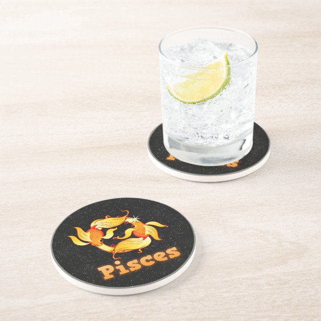 Pisces illustration coaster (Side)