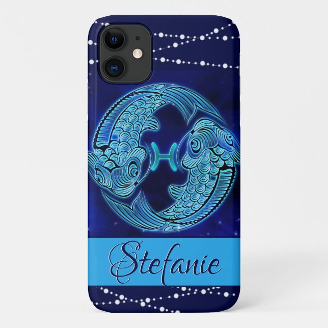 Pisces in Dark Blue Case-Mate iPhone Case (Back)