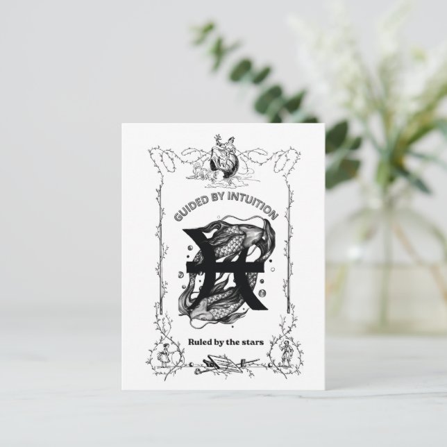 Pisces Intuition Celestial Design Postcard (Standing Front)