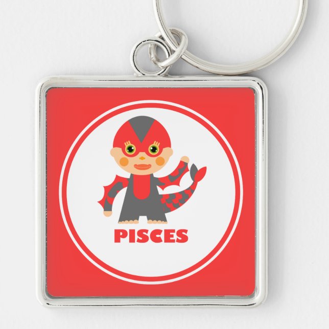 Pisces is my Zodiac Sign Key Ring (Front)