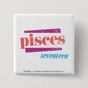 Pisces LtPink 15 Cm Square Badge