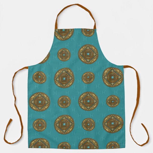 Pisces Mandala All-Over Print Apron (Front)