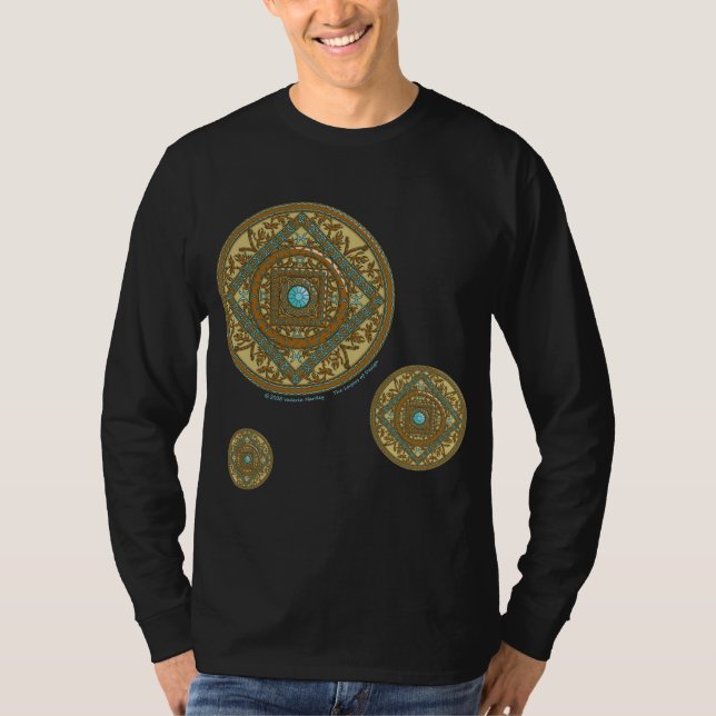 Pisces Mandala Men's Dark Shirt (Front)