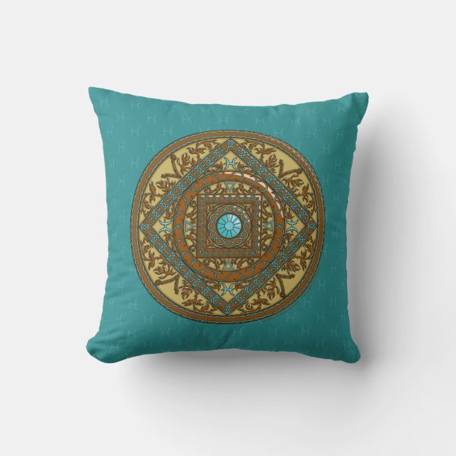 Pisces Mandala Pillow (Front)
