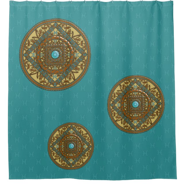 Pisces Mandala Shower Curtain (Front)