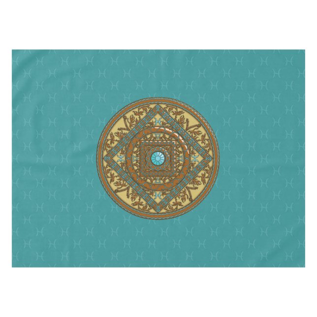 Pisces Mandala Tablecloth (Front (Horizontal))