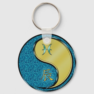 Pisces & Metal Dragon Key Ring