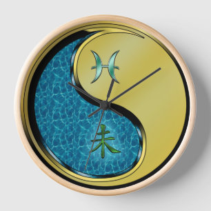 Pisces & Metal Goat Clock