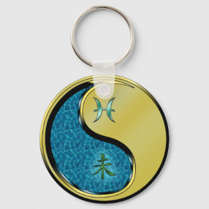 Pisces & Metal Goat Key Ring
