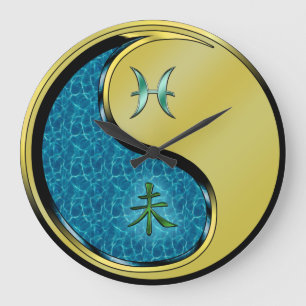 Pisces & Metal Goat Large Clock