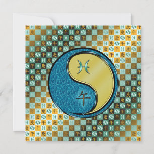 Pisces & Metal Horse Card