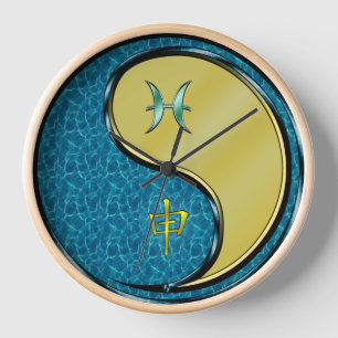 Pisces & Metal Monkey Clock
