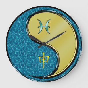 Pisces & Metal Monkey Large Clock