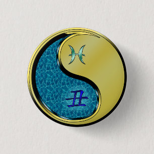 Pisces & Metal Ox 3 Cm Round Badge