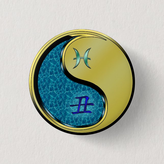 Pisces & Metal Ox 3 Cm Round Badge (Front)