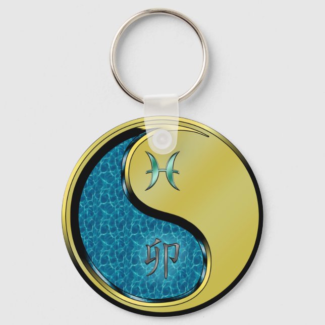 Pisces & Metal Rabbit Key Ring (Front)