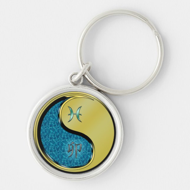 Pisces & Metal Rabbit Key Ring (Front)