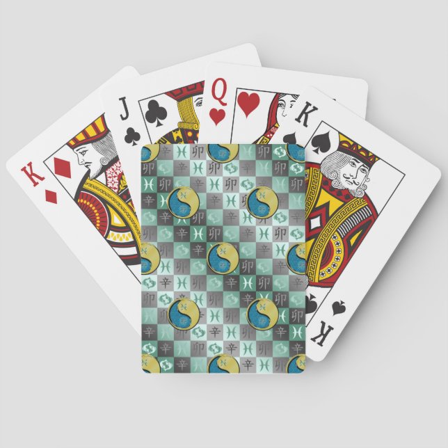 Pisces & Metal Rabbit Playing Cards (Back)