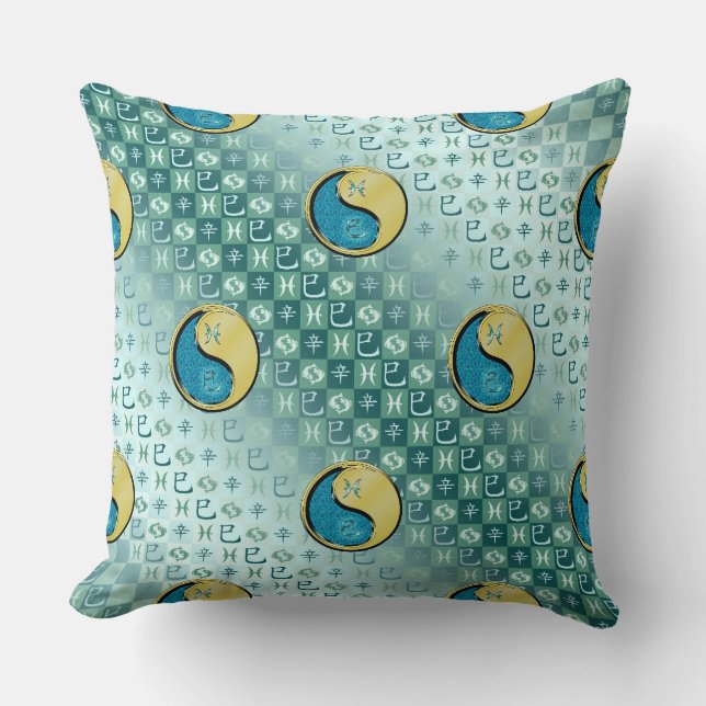 Pisces & Metal Snake Cushion (Front)