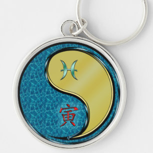 Pisces & Metal Tiger Key Ring