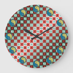 Pisces & Metal Tiger Large Clock