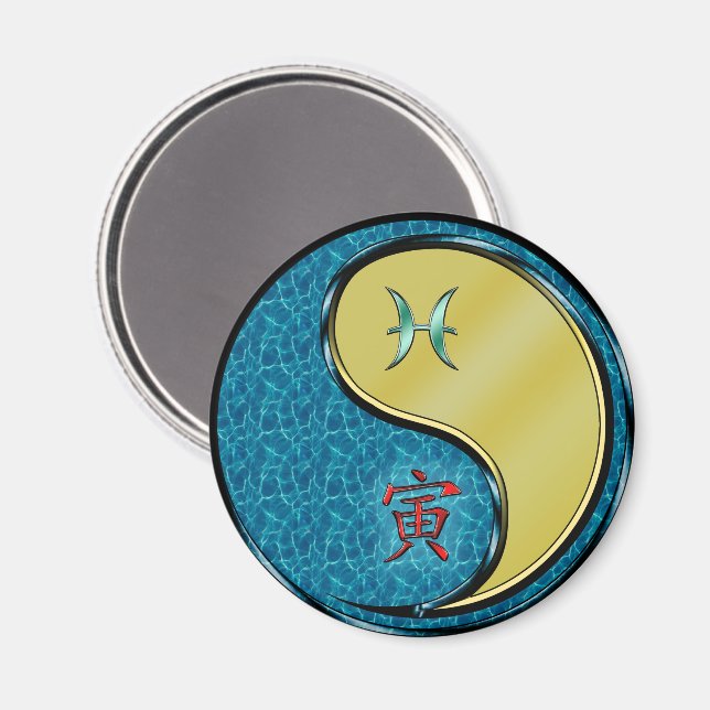 Pisces & Metal Tiger Magnet (Front/Back)