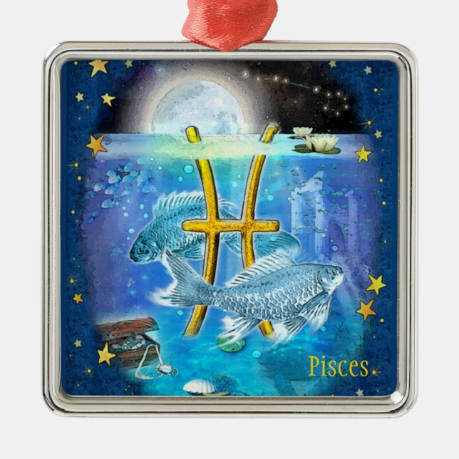 Pisces Metal Tree Decoration (Front)