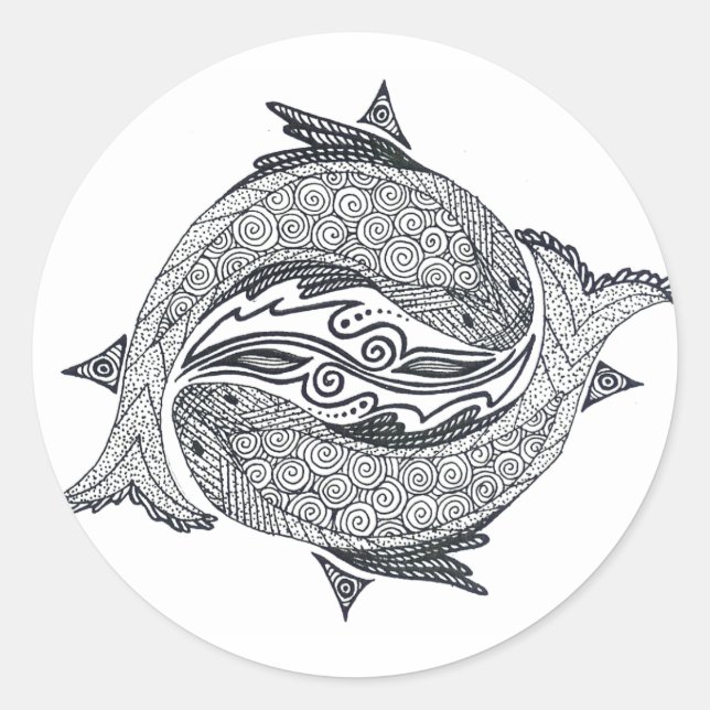 Pisces No. 2 Classic Round Sticker (Front)