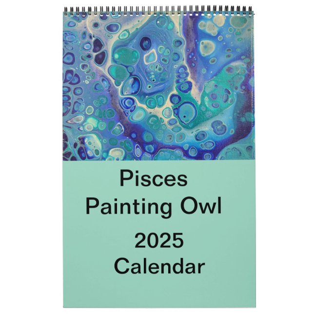 Pisces Painting Owl 2025 Calendar  (Cover)