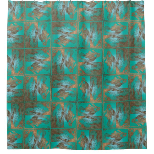 Pisces pattern shower curtain (Front)