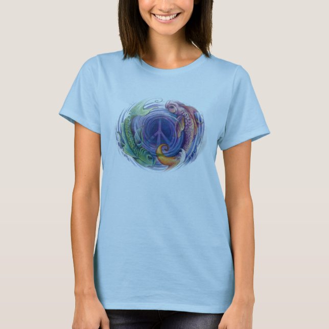 pisces peace sign T-Shirt (Front)
