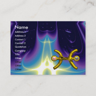 PISCES ,pearl, bright vibrant  blue purple pink Business Card