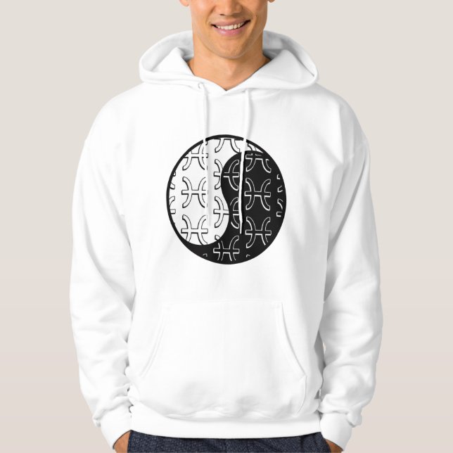 Pisces Pisces yin yang zodiac couple unisex Hoodie (Front)