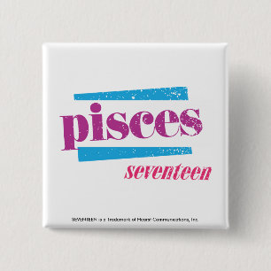 Pisces Purple 15 Cm Square Badge