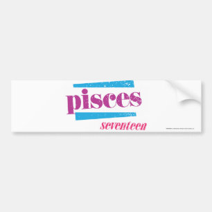 Pisces Purple Bumper Sticker