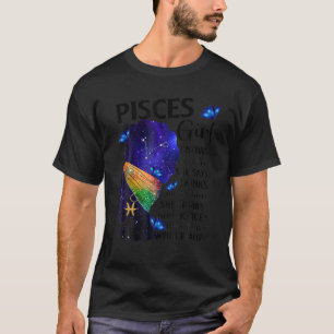 Pisces Queen Afro Melanin Girl Birthday For Black T-Shirt