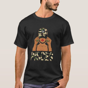 Pisces Queen Black Women Afro African Zodiac Camo T-Shirt