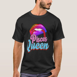 Pisces Queen Multi Colours Lips T-Shirt
