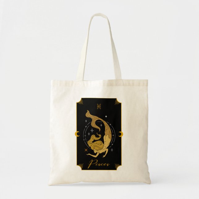 Pisces Saucy Signs Astrological Tote Bag (Front)