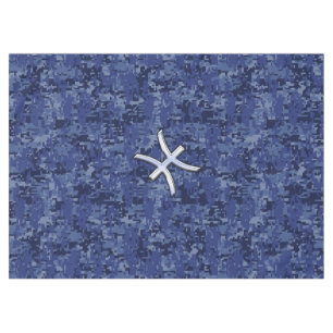 Pisces Sign Navy Blue Digital Camouflage Tablecloth