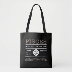 Pisces Sign of the Zodiac, Astrological Tote Bag